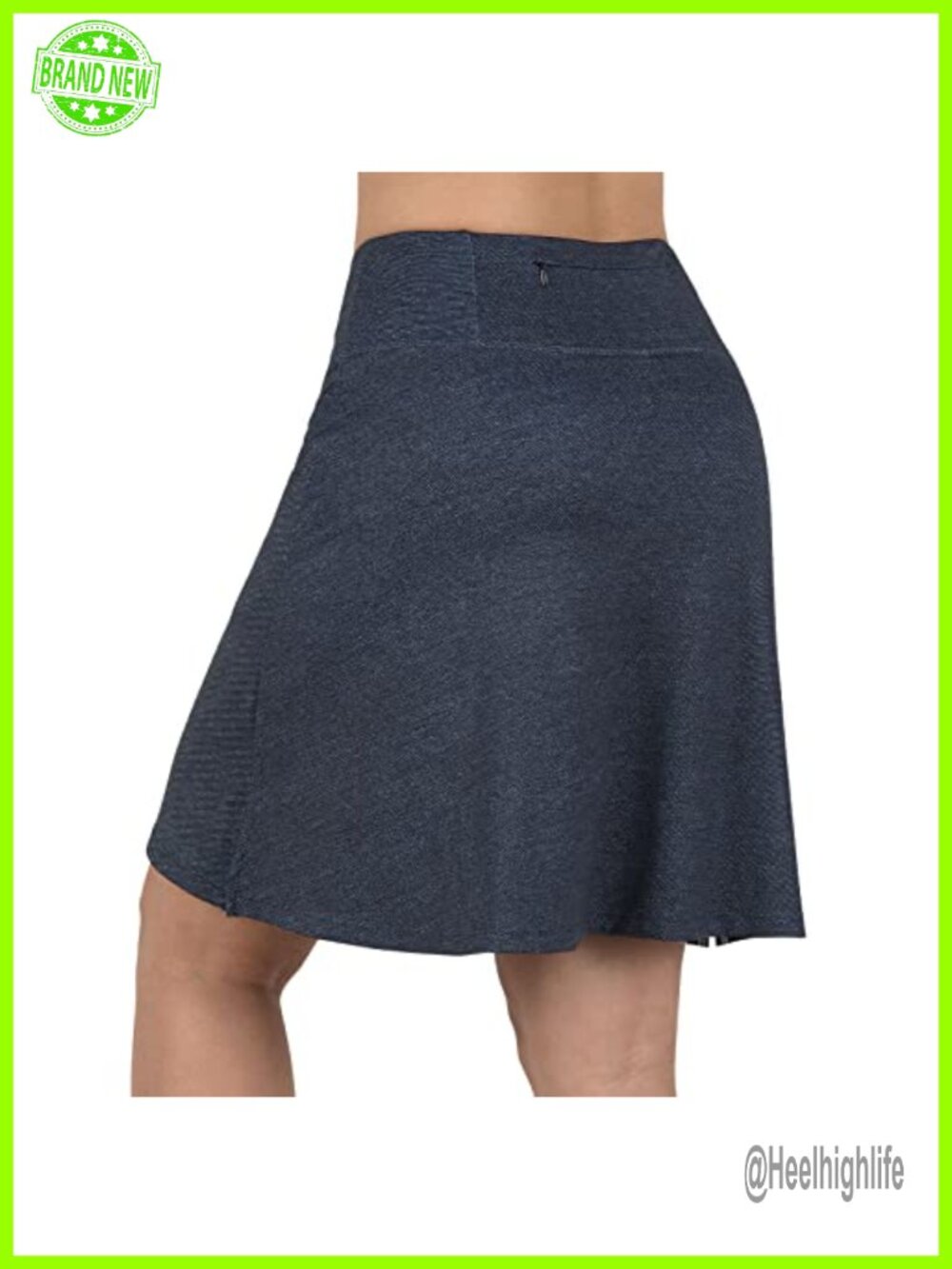 Women's 20" Knee Length Skort with 3 Pockets and Built-in Short Liner